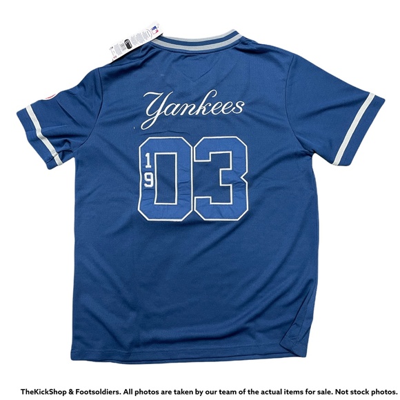 NEW YORK YANKEES NAVY BLUE MEN'S JERSEY MAJOR LEAGUE BASEBALL MLB - Picture 2 of 2